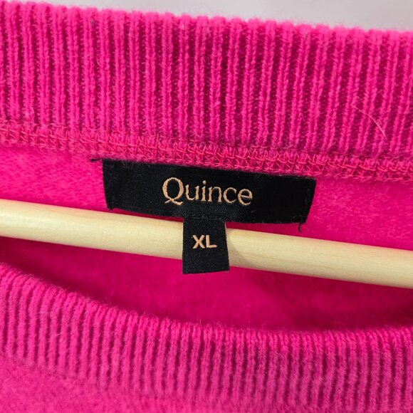 Quince Hot Pink Raspberry Mongolian Shrunken Cashmere Sweater Size XL - Picture 9 of 12